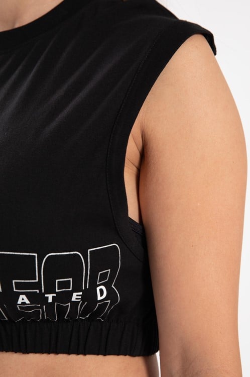 Albion Oversized Crop Top Black