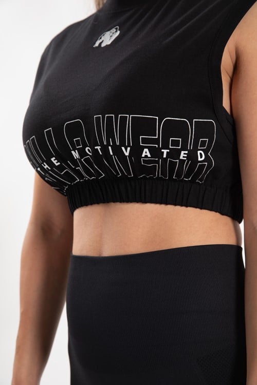 Albion Oversized Crop Top Black