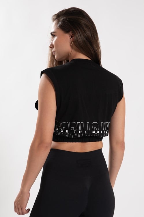 Albion Oversized Crop Top Black