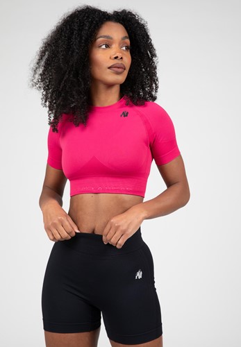 Whitney Camiseta Cortada Sin Costuras - Rosa
