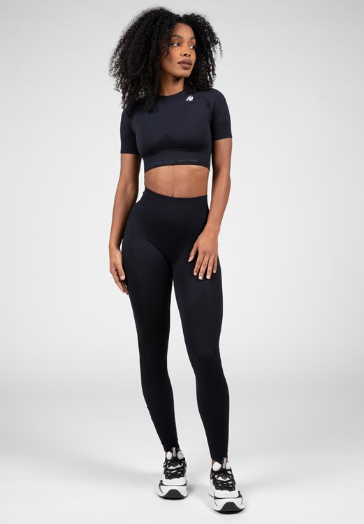 Whitney Seamless Crop Top - Black