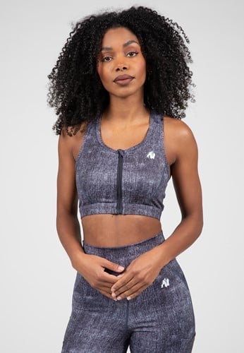 Camilla Reggiseno Sportivo Con Cerniera - Blu Denim