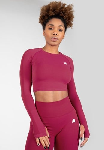 Hilton Nahtloses Langarmshirt - Fuchsie