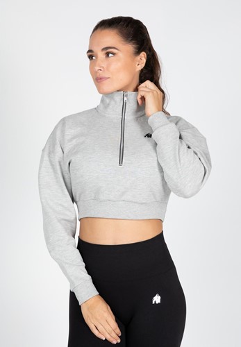 Ocala Sudadera Cortada Con Cremallera Media - Gris