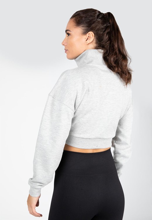 Ocala Cropped Half-Zip Sweatshirt Gray