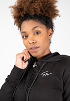 Pixley Zipped Hoodie Black Close Up
