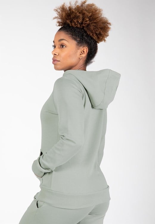 Pixley Light Green zipped hoodie achterkant