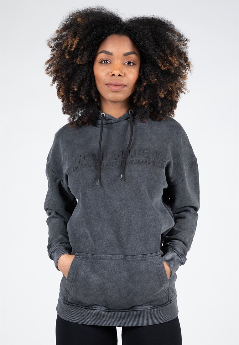 lunch duidelijkheid Gewoon Crowley Dames Oversized Hoodie - Washed Grijs - XS Gorilla Wear