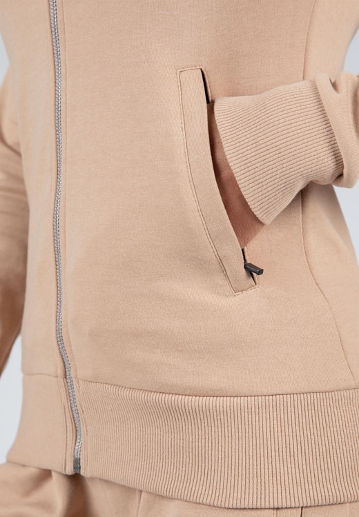 Marion Zipped Hoodie Beige