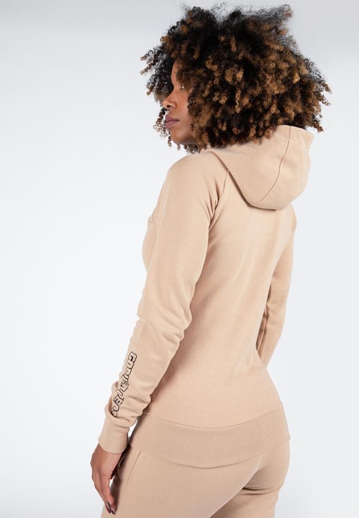 Marion Zipped Hoodie Beige