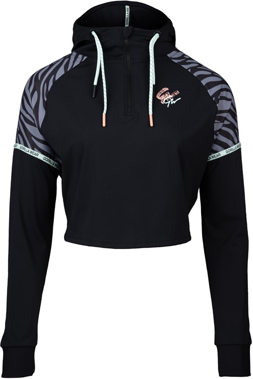 Zion Cropped Hoodie Black
