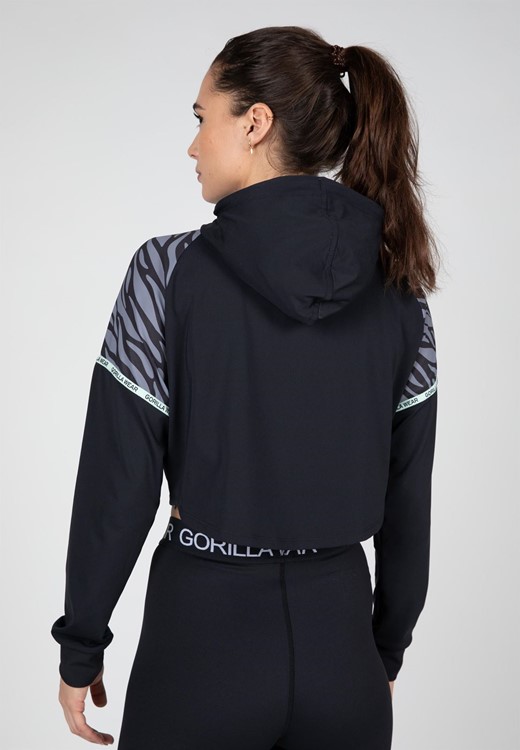Zion Cropped Hoodie Black