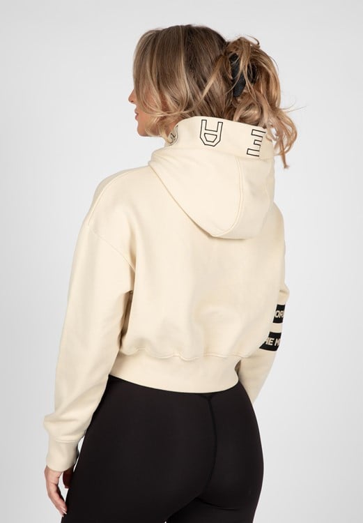Tracey Cropped Hoodie Beige