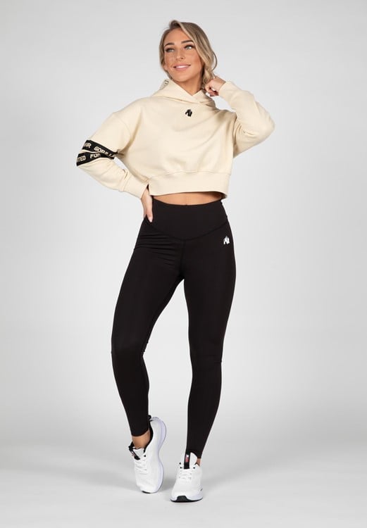 Tracey Cropped Hoodie Beige