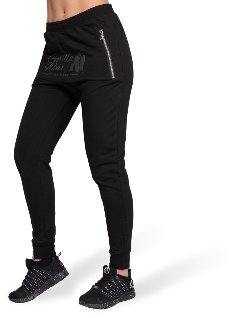 white drop crotch joggers