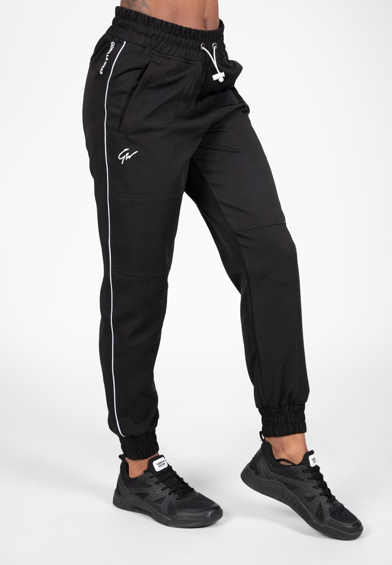 Pantalón Chándal Fitness Largo Poliéster Mujer GORILLA WEAR Pasedena Negro