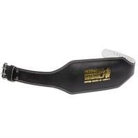 6 inch padded leather belt black/gold