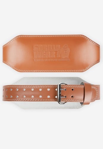 Gorilla Wear 6 Zoll Gepolsterter Ledern Gewichthebergürtel - Braun