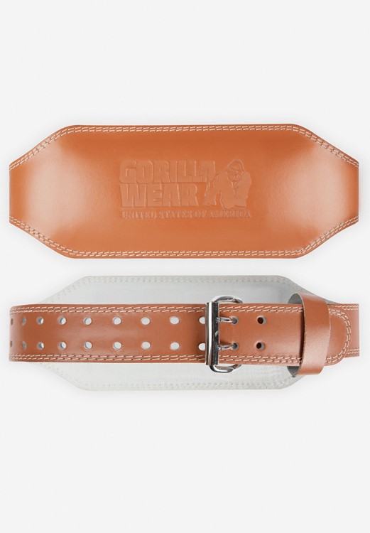 Ceinture de Levage Cuir Rembourree 6 Pouces Gorilla Wear - Marron - S/M