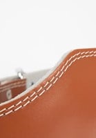 6 inch padded leather belt brown