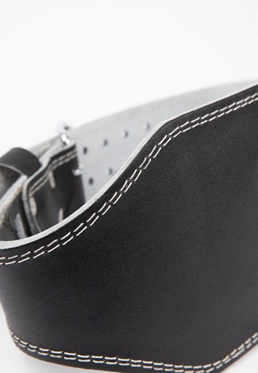 6 inch padded leather belt black/black
