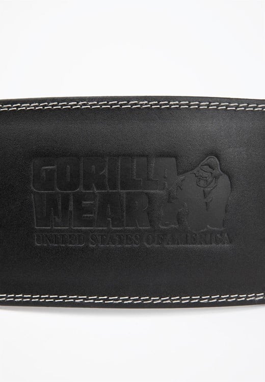 6 inch padded leather belt black/black