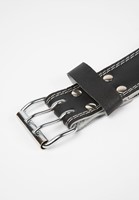 6 inch padded leather belt black/black