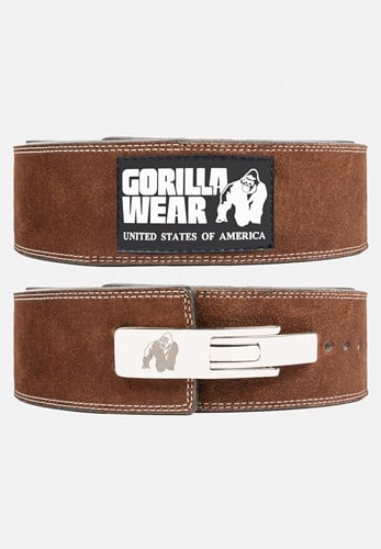 Gorilla Wear 4 Inch Leather Lever Belt - Brown
