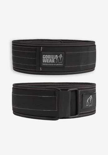 Cintura Per Sollevamento In Nylon 4 Pollici - Nero/Grigio