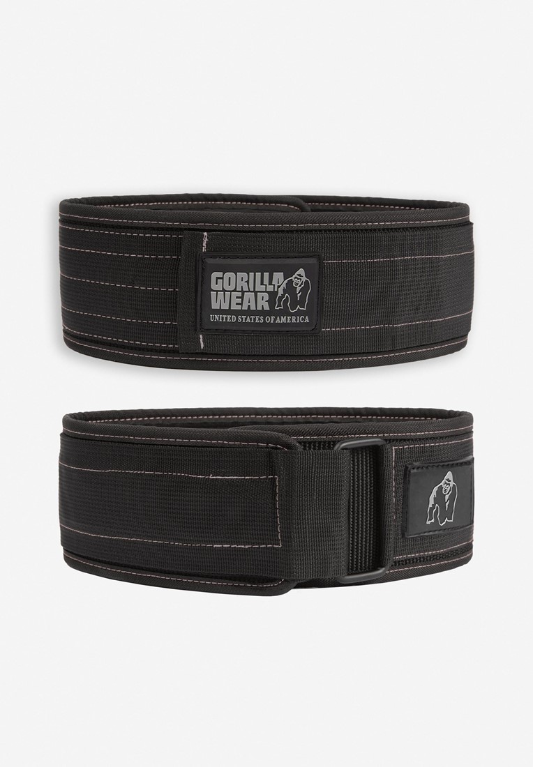 Gorilla Wear 4 Inch Nylon Lifting Belt - Black/Gray - S/M