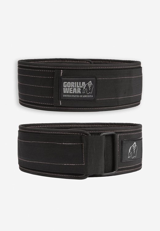 Gorilla Wear 4 Inch Nylon Lifting Belt - Zwart/Grijs - S/M