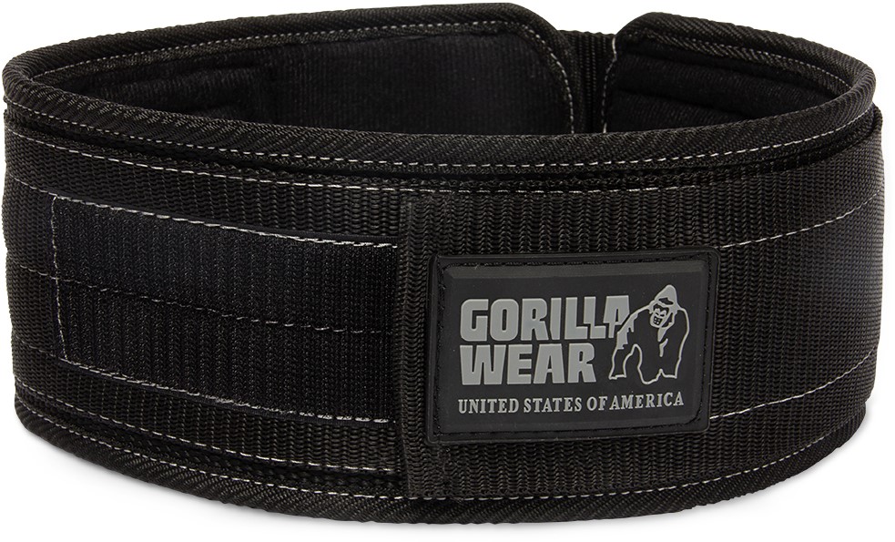 Gorilla Wear 4 Inch Nylon Lifting Belt - Black/Gray Gorilla Wear