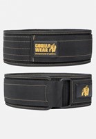 Gorilla Wear 4 Zoll Nylon Gewichthebergürtel - Schwarz/Gold - S/M