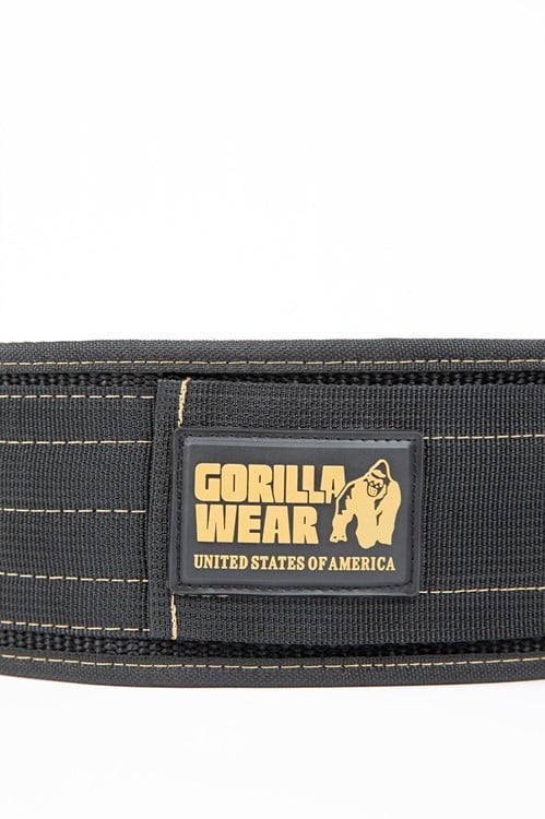 4 inch Nylon Belt Black/Gold