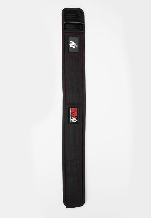 4 inch Nylon Belt Black/Red stitched