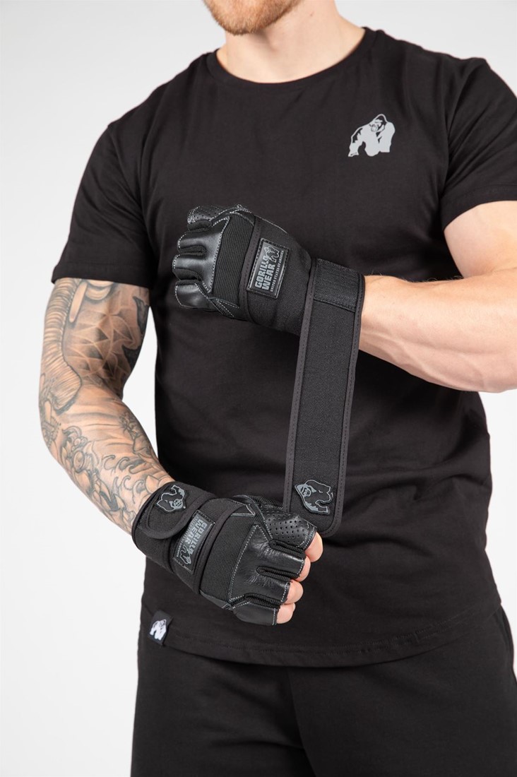 Dallas Wrist Wrap Gloves - Black - XL Gorilla Wear