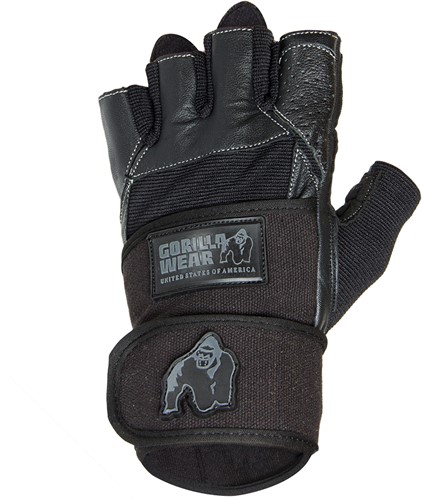 Dallas Wrist Wrap Gloves Black Xl Gorilla Wear