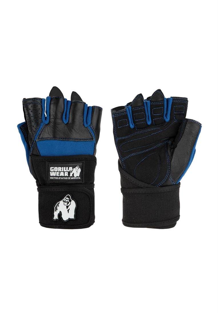 Dallas Wrist Wraps Gloves Black/Blue Gorilla Wear