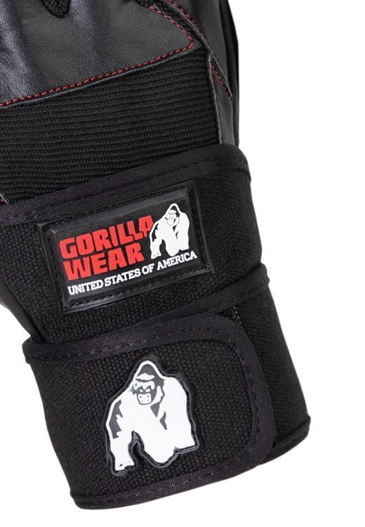 Dallas Wrist Wraps Gloves Red Stitched