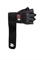 Dallas Wrist Wraps Gloves Red Stitched