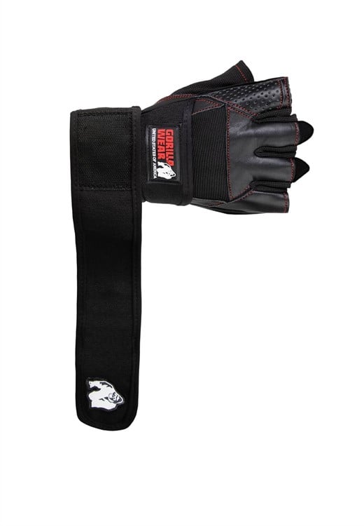 Dallas Wrist Wraps Gloves Red Stitched