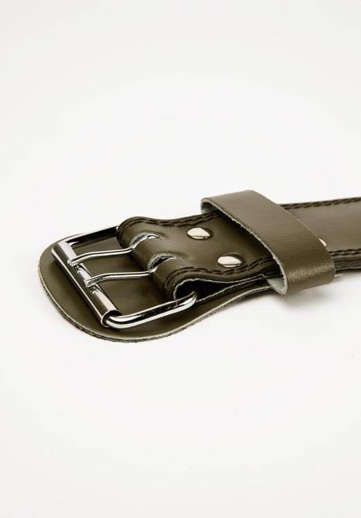 4 inch padded leather lifting belt green