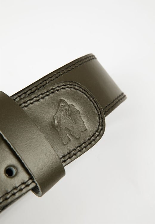 4 inch padded leather lifting belt green