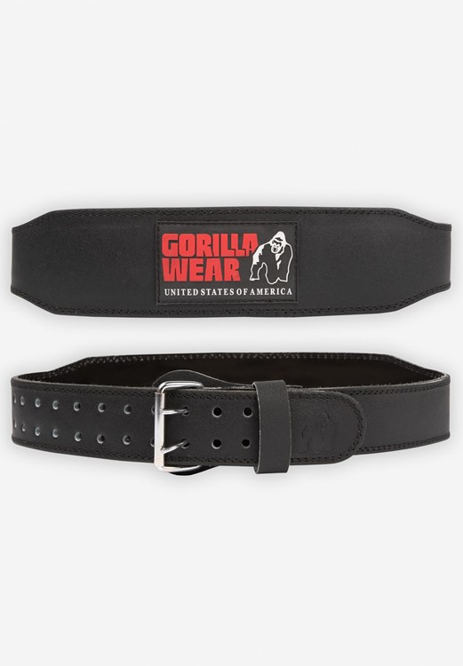 Ceinture de Levage Cuir Rembourree 4 Pouces Gorilla Wear - Noir/Rouge - S/M