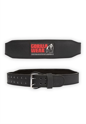 Padded Leather Lifting Belt - Black 