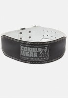 Gorilla Wear 4 Zoll Gepolsterter Ledern Gewichthebergürtel - Schwarz/Grau - S/M