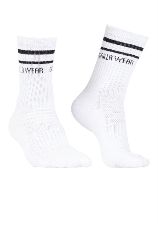 Gorilla Wear Crew-Socken - Weiß - EUR 35-38