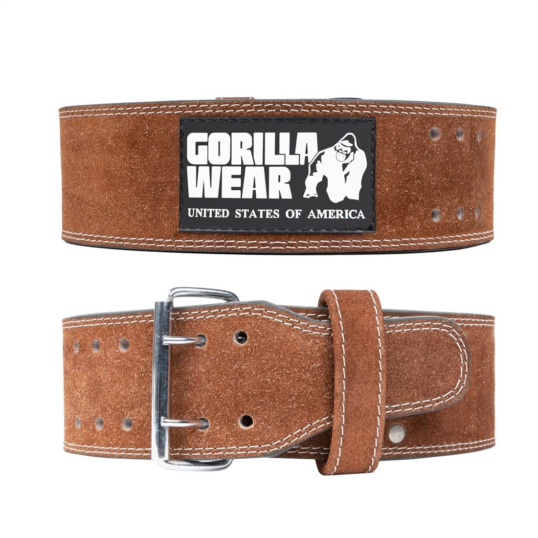Gorilla Wear 4 Inch Leather Lifting Belt - Brown Gorilla Wear