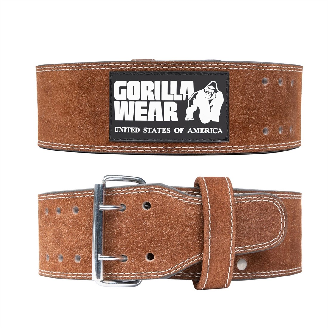 Gorilla Wear 4 Inch Leather Lifting Belt - Brown