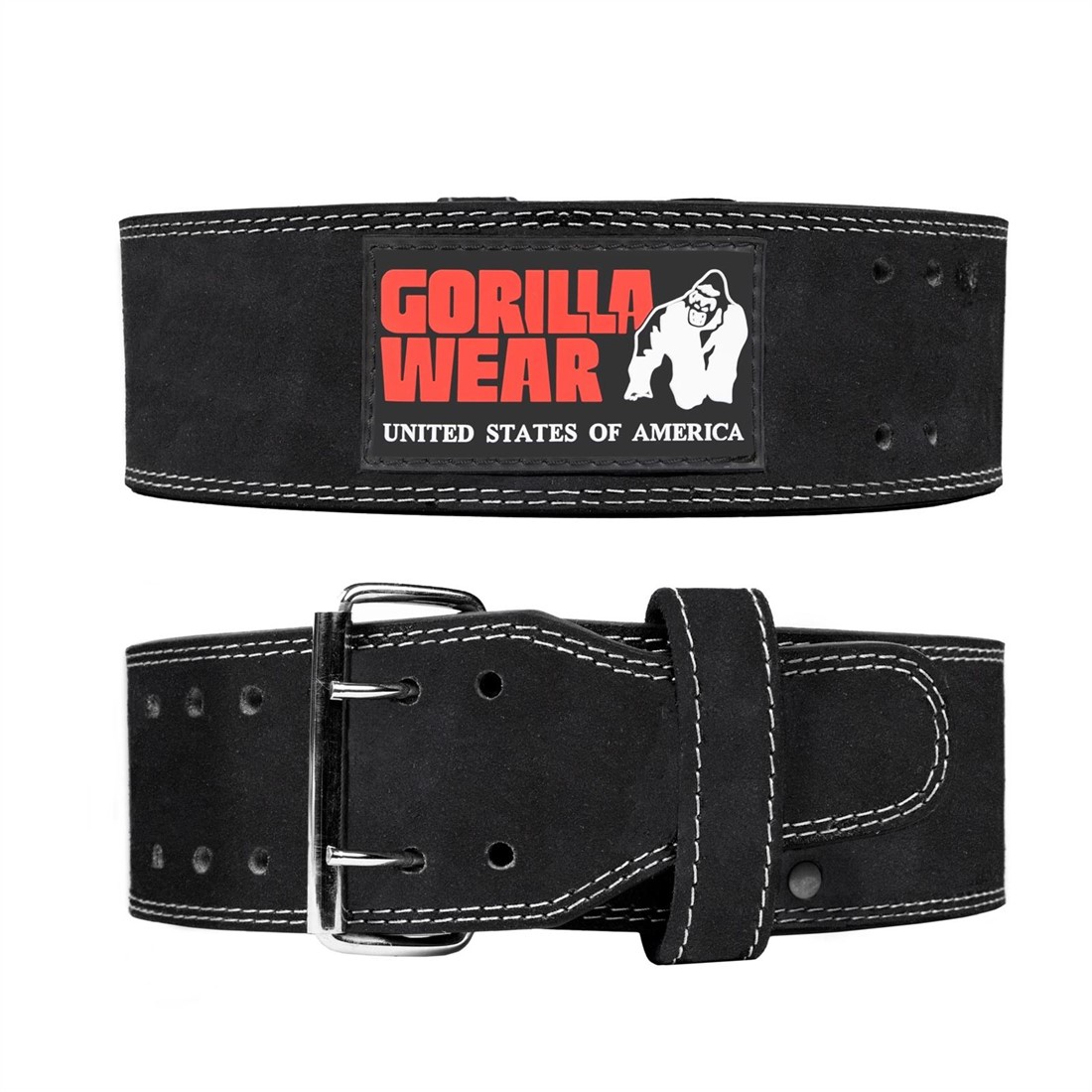 Gorilla Wear 4 Inch Leather Lifting Belt - Black